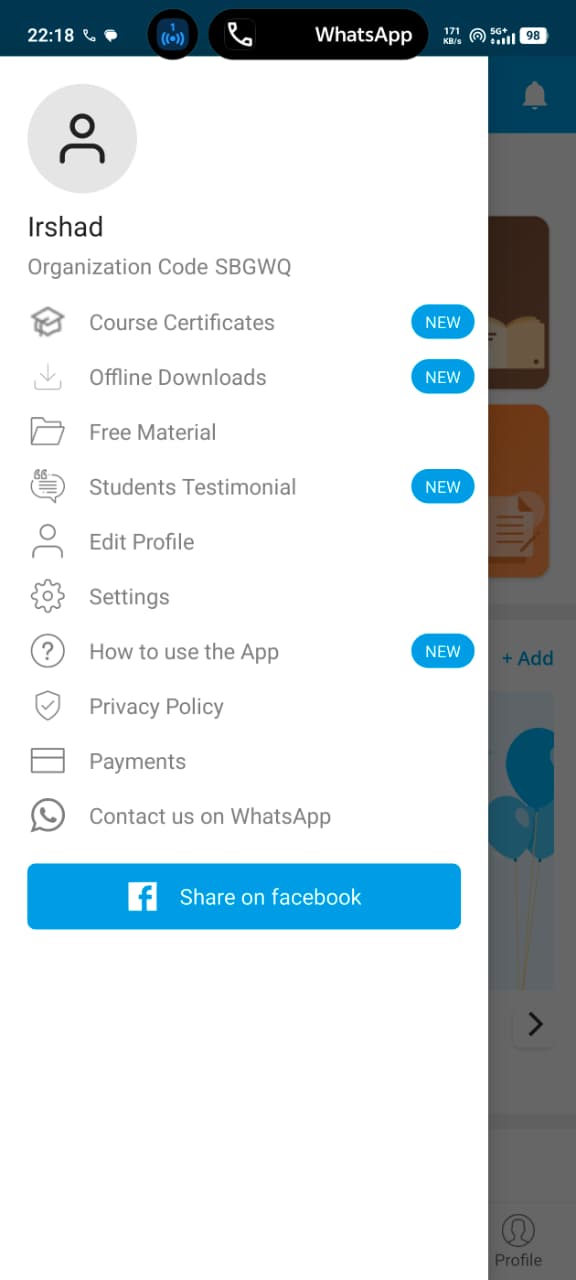 DiGi App screen 1